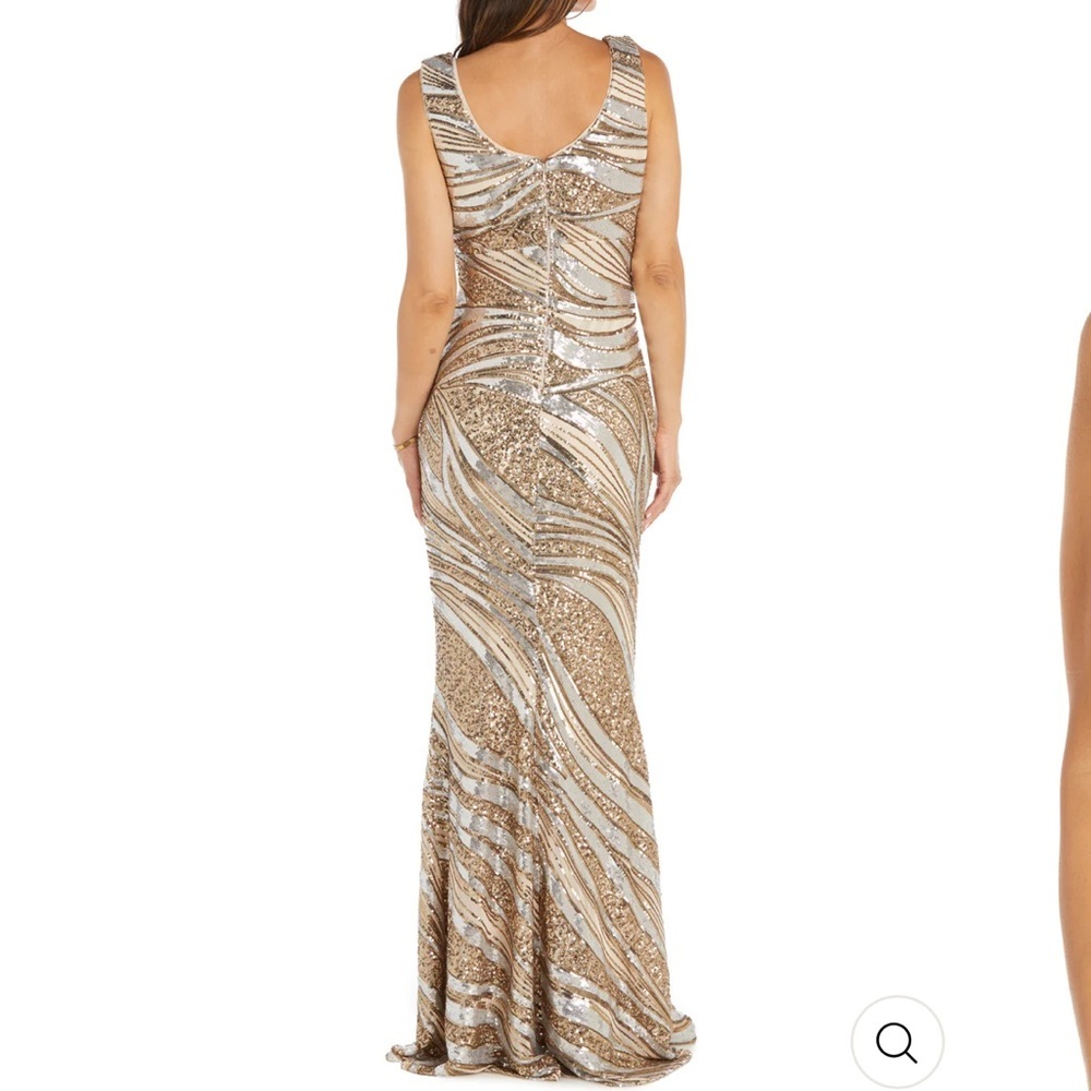 R&M Richards Gold and Silver Prom Dress - Picture 2 of 10